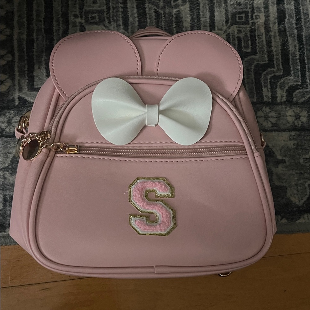 Charming Pink Kids Backpack with White Bow